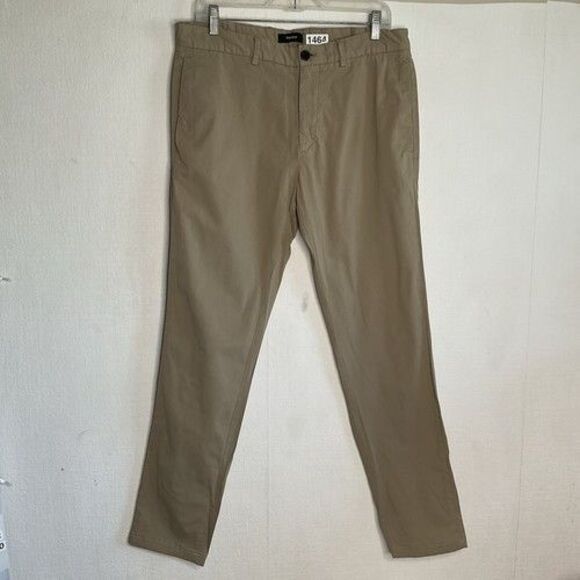 Theory Khaki Beige Slim Fit Stretch Chino Zaine Patton Pants Men Size 32X29 Turk - Picture 1 of 12